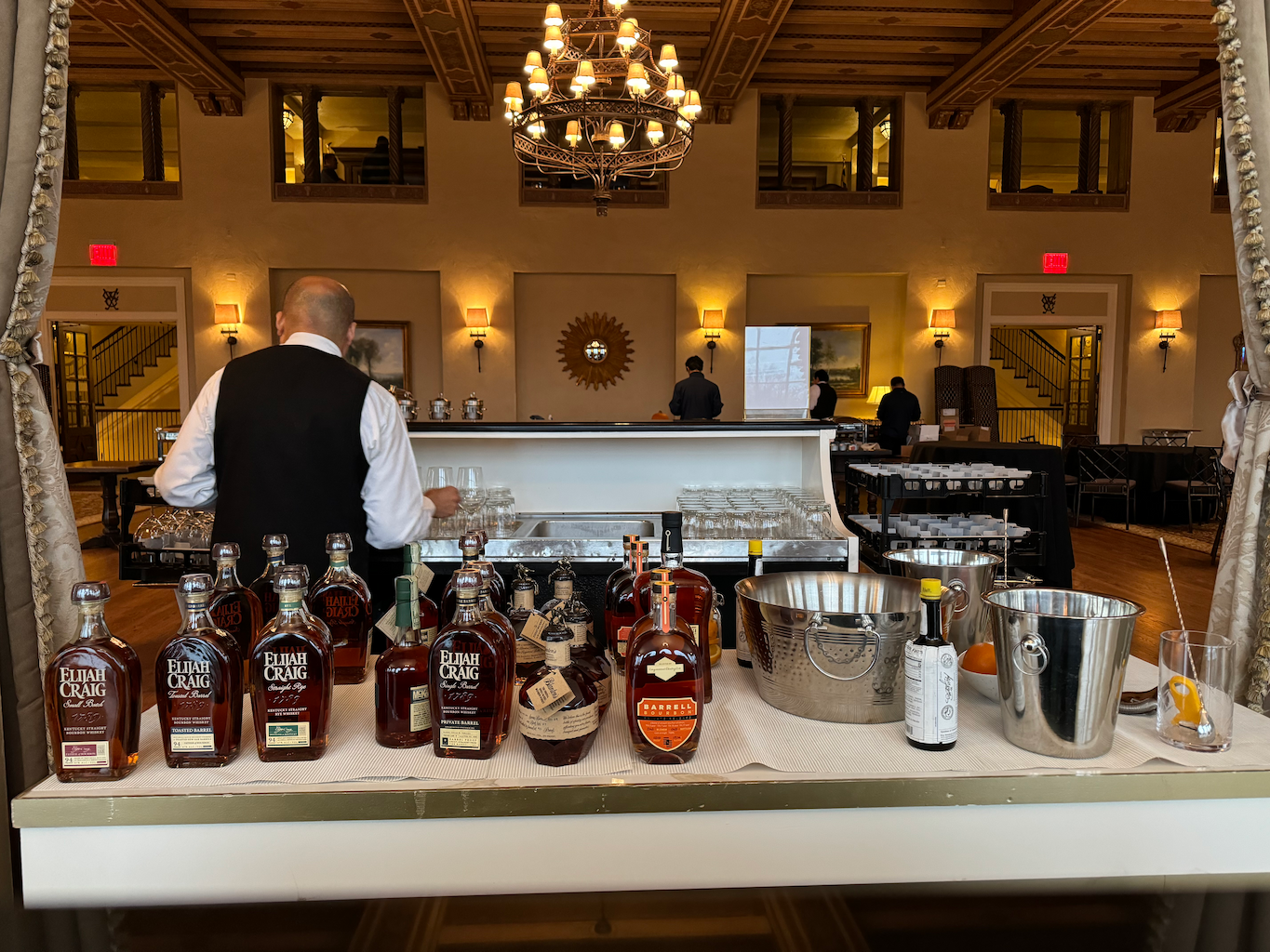 Professional bartender at an upscale hotel bar